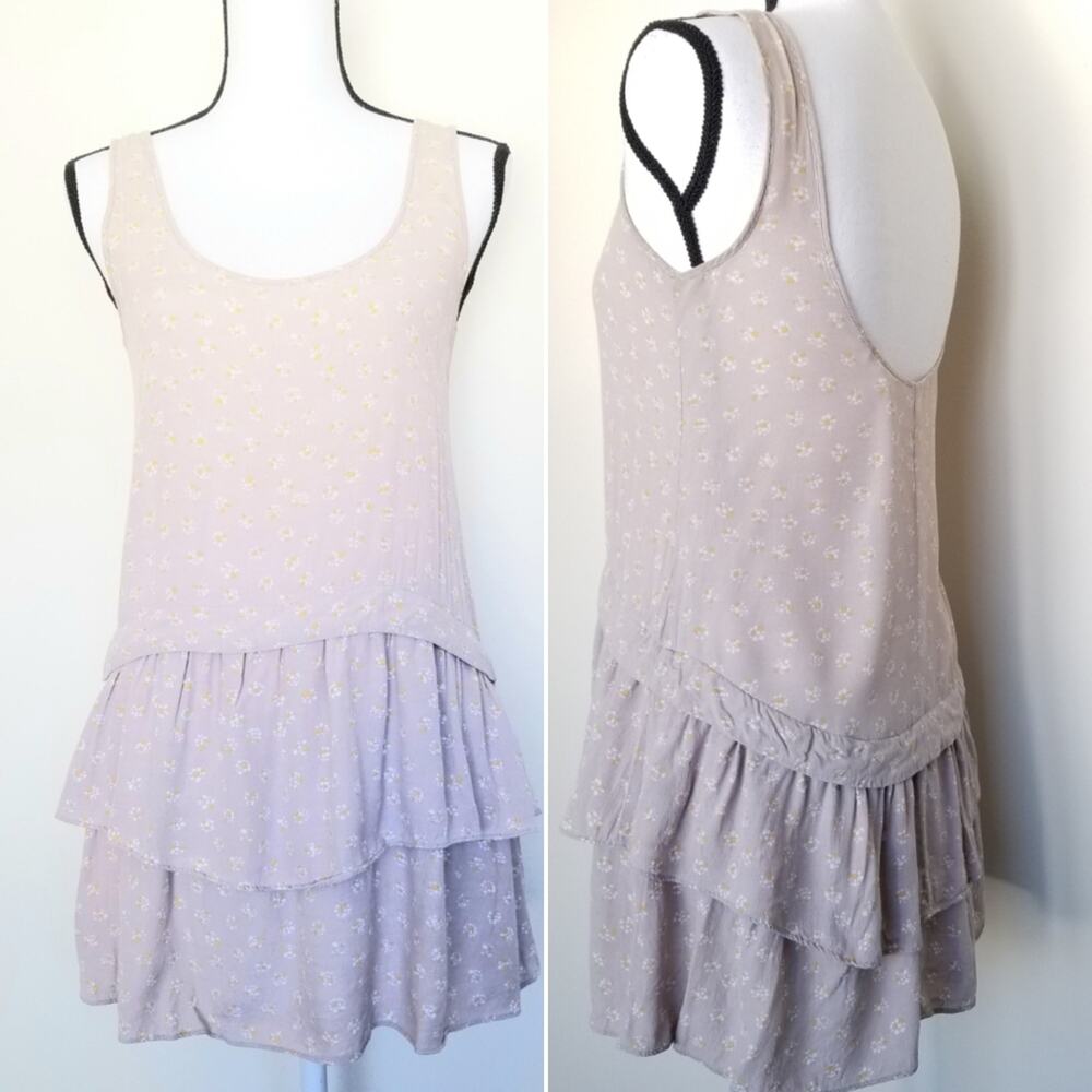 BCBG tiered ruffles drop waist mini dress xxs